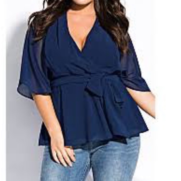 City Chic Tops - City Chic wrap top size L